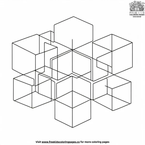 Cubes coloring pages