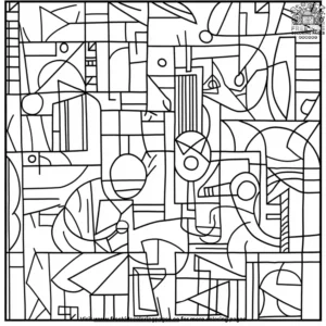 Cubist Designs Coloring Pages