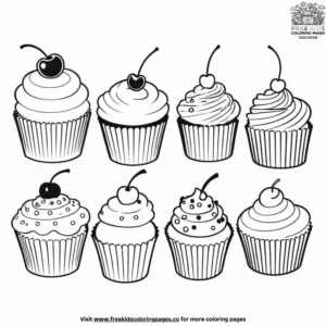 Cupcake fun coloring pages