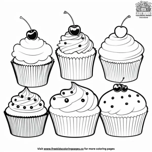 Cupcake joy coloring pages