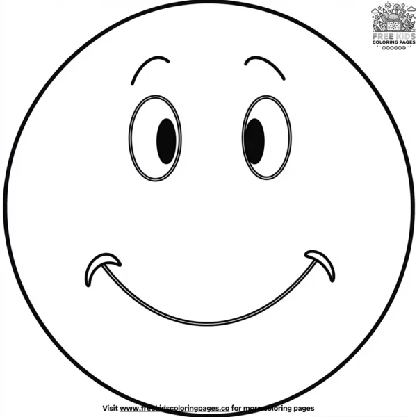 Curious face emoji coloring pages