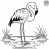 Curious Flamingo Coloring Pages