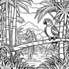 Curious Parrot Coloring Pages