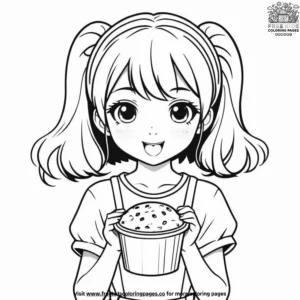 Cute anime girl coloring pages