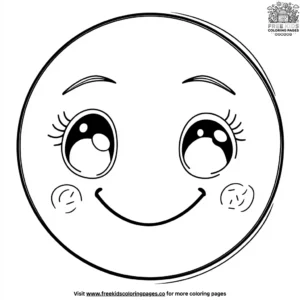 Cute Blush Emoji Coloring Pages