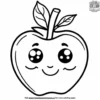 Cute Cartoon Apple coloring pages