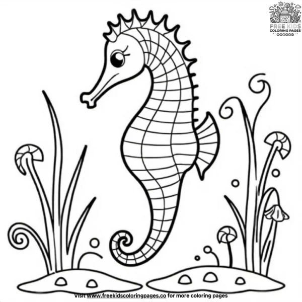 Cute seahorse coloring pages