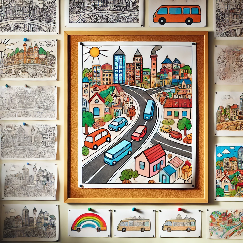 Town coloring pages 4