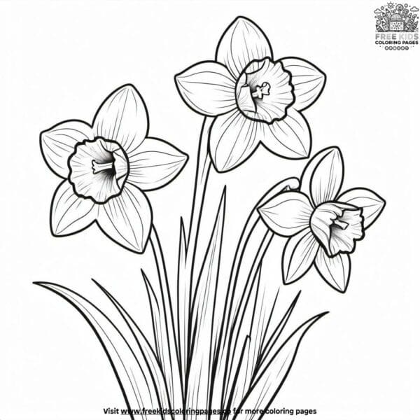 Daffodil delight coloring pages