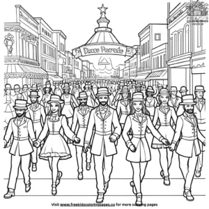 Dance parade coloring pages