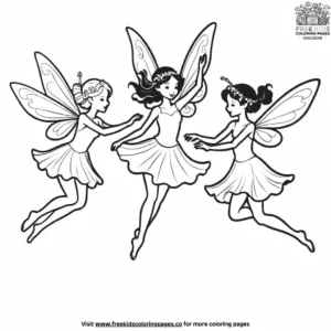 Dancing Fairies Coloring Pages