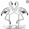 Dancing Flamingo Duo Coloring Pages