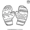 December Cozy Mittens Coloring Pages