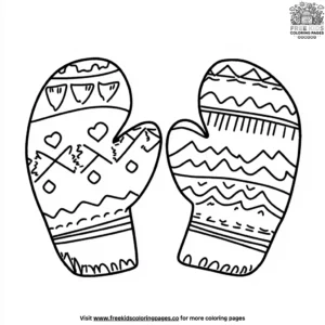 December Cozy Mittens Coloring Pages