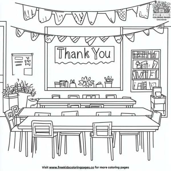 Decorated classroom teachers appreciation coloring pages