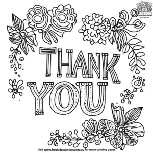 Decorative Thank You Coloring Pages