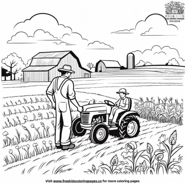 Dedicated farmer coloring pages