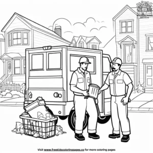 Dedicated Sanitation Worker Coloring Pages