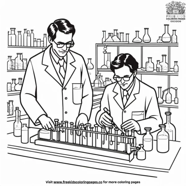 Dedicated scientist coloring pages