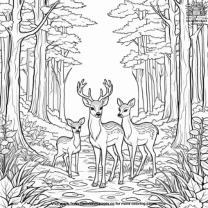 Deer Family Coloring Pages