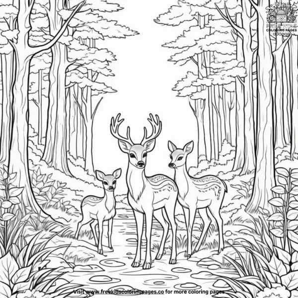 Deer family coloring pages