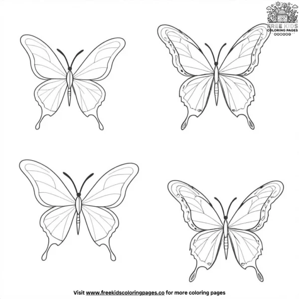 Delicate butterfly wings coloring pages