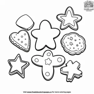 Delicious cookie shapes coloring pages