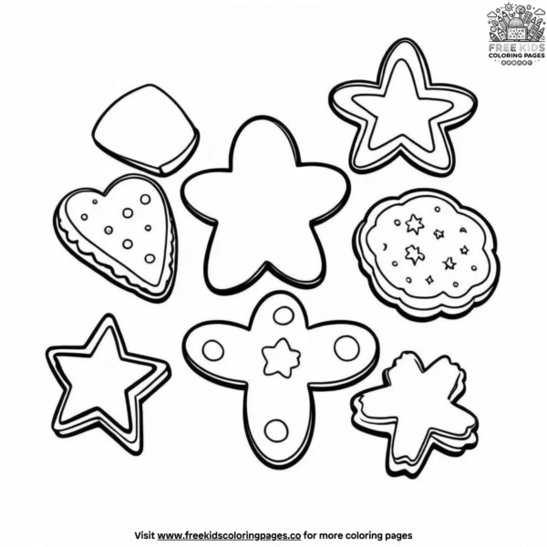 Delicious cookie shapes coloring pages