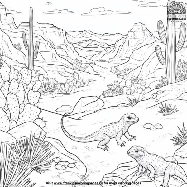 Desert lizard coloring pages