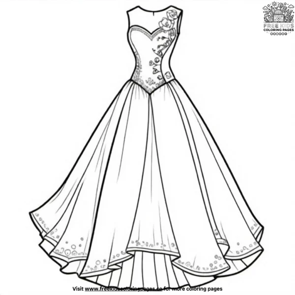 Designer dresses coloring pages