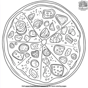 Dessert chocolate pizza coloring pages