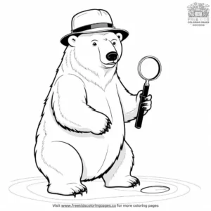 Detective Polar Bear Coloring Pages