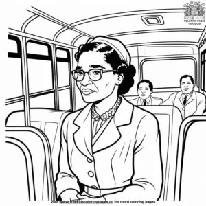 Determined Rosa Parks Coloring Pages