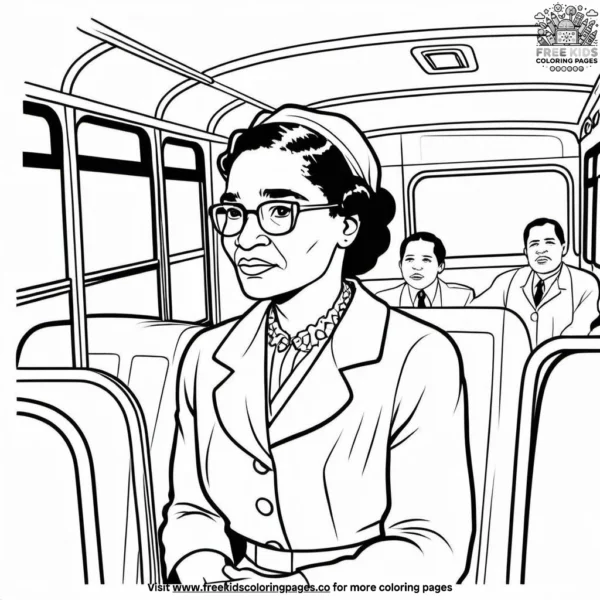 Determined rosa parks coloring pages