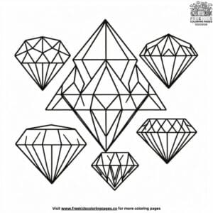 Diamond gem coloring pages