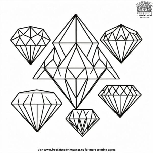 Diamond gem coloring pages