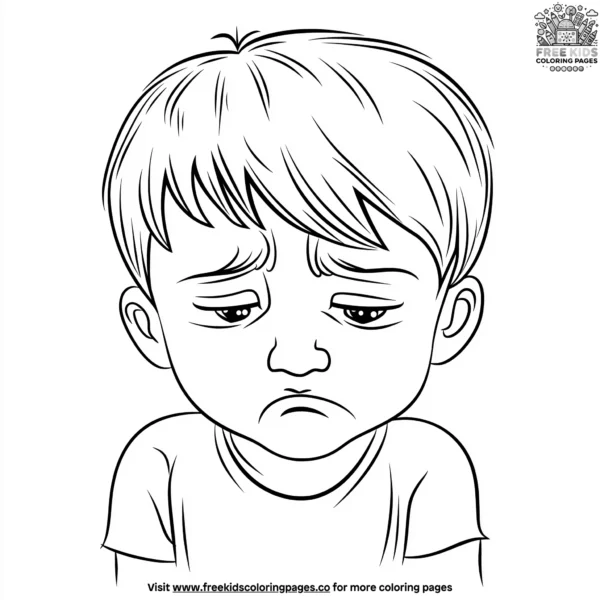 Disappointed faces coloring pages