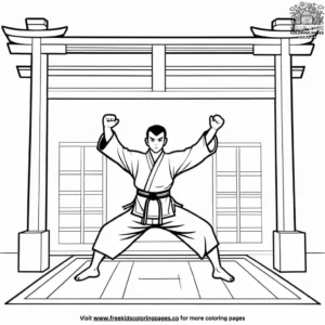 Dojo Scene Coloring Pages