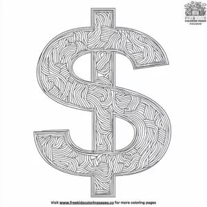 Dollar sign coloring pages