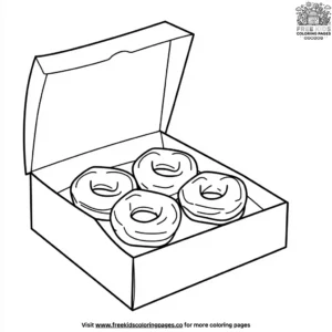 Donut Box Coloring Pages