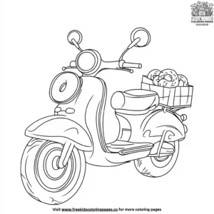 Donut Delivery Motorcycle Coloring Pages