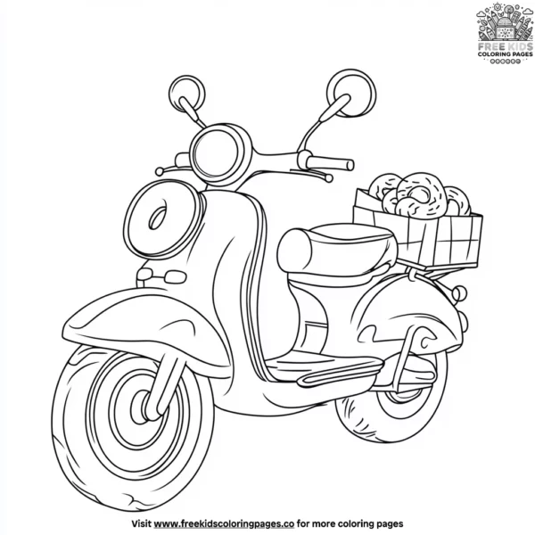 Donut delivery motorcycle coloring pages