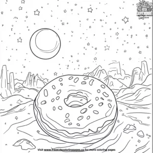 Donut Dreams at Night Coloring Pages