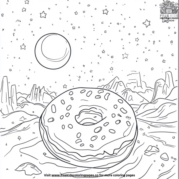 Donut dreams at night coloring pages