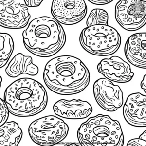 Donut party coloring pages