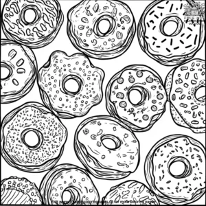 Donut time coloring pages