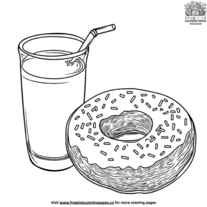 Donut and soda coloring pages