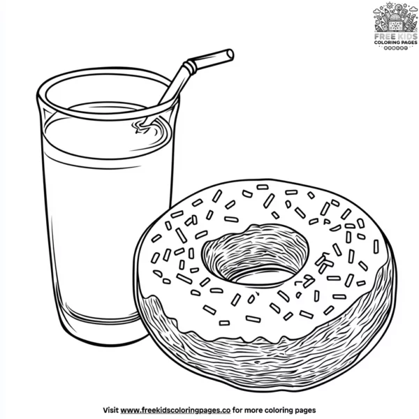 Donut and soda coloring pages