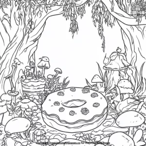 Donuts in a Magical Garden Coloring Pages