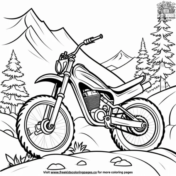 Downhill mountain bike ride coloring pages